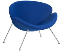 Кресло DOBRIN Кресло дизайнерское DOBRIN EMILY, синяя ткань AF6, хромированная сталь арт. LMO-72