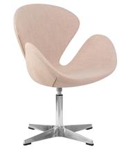 Кресло DOBRIN Кресло дизайнерское DOBRIN SWAN, бежевая ткань IF1, алюминиевое основание арт. LMO-69A