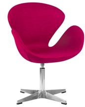 Кресло DOBRIN Кресло дизайнерское DOBRIN SWAN, бордо ткань AF5, алюминиевое основание арт. LMO-69A