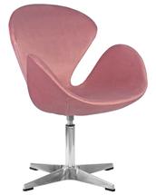 Кресло DOBRIN Кресло дизайнерское DOBRIN SWAN, розовый велюр BLUVEL52, алюминиевое основание арт. LMO-69A