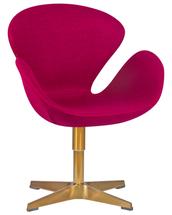 Кресло DOBRIN Кресло дизайнерское DOBRIN SWAN, бордо ткань AF5, золотое основание арт. LMO-69A