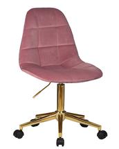 Кресло DOBRIN Офисное кресло для персонала DOBRIN DIANA, розовый велюр (MJ9-32) арт. LM-9800-Gold