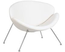 Кресло DOBRIN Кресло дизайнерское DOBRIN EMILY, белый винил YP17, хромированная сталь арт. LMO-72