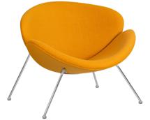 Кресло DOBRIN Кресло дизайнерское DOBRIN EMILY, желтая ткань AF13, хромированная сталь арт. LMO-72