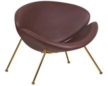 Кресло DOBRIN Кресло дизайнерское DOBRIN EMILY, коричневый винил YP5, золотое основание арт. LMO-72