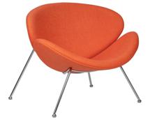 Кресло DOBRIN Кресло дизайнерское DOBRIN EMILY, оранжевая ткань AF, хромированная сталь арт. LMO-72