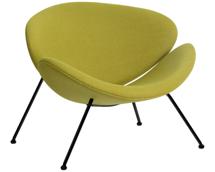 Кресло DOBRIN Кресло дизайнерское DOBRIN EMILY, светло-зеленая ткань AF3, черное основание арт. LMO-72