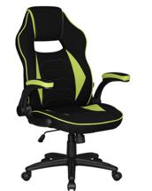 Кресло DOBRIN Кресло игровое DOBRIN RICK, черно-светло-зеленая ткань арт. LMR-132B_P_TT-black-light-green