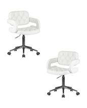Кресло DOBRIN Набор 2 шт Офисное кресло для персонала DOBRIN LARRY, белый арт. LM-9460-N_CH-M_EL-white