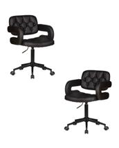 Кресло DOBRIN Набор 2 шт Офисное кресло для персонала DOBRIN LARRY BLACK, чёрный арт. LM-9460-N_B-M_EL-black