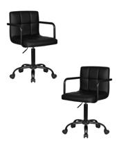 Кресло DOBRIN Набор 2 шт Офисное кресло для персонала DOBRIN TERRY BLACK, чёрный арт. LM-9400-N_B-M_EL-black