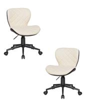 Кресло DOBRIN Набор 2 шт Офисное кресло для персонала DOBRIN RORY, кремово-коричневый арт. LM-9700-N_M_EL-cream-brown