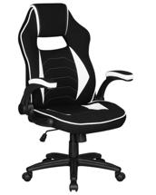 Кресло DOBRIN Кресло игровое DOBRIN RICK, черно-белая ткань арт. LMR-132B_P_TT-black-white