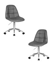 Кресло DOBRIN Набор 2 шт Офисное кресло для персонала DOBRIN MONTY, серый арт. LM-9800-N_CH-M_EL-grey