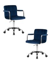 Кресло DOBRIN Набор 2 шт Офисное кресло для персонала DOBRIN TERRY, синий велюр (MJ9-117) арт. LM-9400-N_CH-M_V-MJ9-117