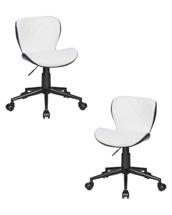 Кресло DOBRIN Набор 2 шт Офисное кресло для персонала DOBRIN RORY, бело-чёрный арт. LM-9700-N_M_EL-white-black