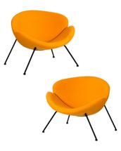 Кресло DOBRIN Набор 2 шт Кресло дизайнерское DOBRIN EMILY, желтая ткань AF13, черное основание арт. LMO-72-N_B-M_C-AF13