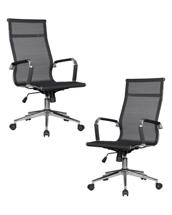 Кресло DOBRIN Набор 2 шт Офисное кресло для персонала DOBRIN CARTER, чёрный арт. LMR-111B-N_CH-M_MSH-black