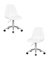 Кресло DOBRIN Набор 2 шт Офисное кресло для персонала DOBRIN MONTY, белый арт. LM-9800-N_CH-M_EL-white