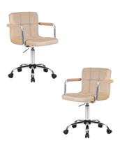 Кресло DOBRIN Набор 2 шт Офисное кресло для персонала DOBRIN TERRY, бежевый велюр (MJ9-10) арт. LM-9400-N_CH-M_V-MJ9-10