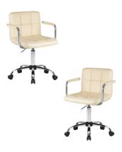 Кресло DOBRIN Набор 2 шт Офисное кресло для персонала DOBRIN TERRY, кремовый арт. LM-9400-N_CH-M_EL-cream
