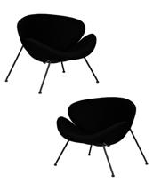 Кресло DOBRIN Набор 2 шт Кресло дизайнерское DOBRIN EMILY, черный ткань AF9, черное основание арт. LMO-72-N_B-M_C-AF9