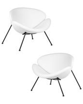 Кресло DOBRIN Набор 2 шт Кресло дизайнерское DOBRIN EMILY, белый винил YP17, черное основание арт. LMO-72-N_B-M_VS-YP17