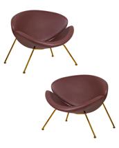 Кресло DOBRIN Набор 2 шт Кресло дизайнерское DOBRIN EMILY, коричневый винил YP5, золотое основание арт. LMO-72-N_G-M_VS-YP5