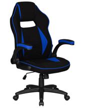 Кресло DOBRIN Кресло игровое DOBRIN RICK, черно-синяя ткань арт. LMR-132B_P_TT-black-blue