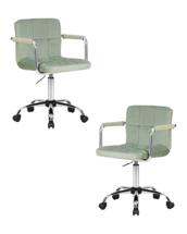 Кресло DOBRIN Набор 2 шт Офисное кресло для персонала DOBRIN TERRY, мятный велюр (MJ9-87) арт. LM-9400-N_CH-M_V-MJ9-87