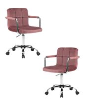 Кресло DOBRIN Набор 2 шт Офисное кресло для персонала DOBRIN TERRY, пудрово-розовый велюр (MJ9-32) арт. LM-9400-N_CH-M_V-MJ9-32