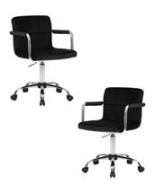 Кресло DOBRIN Набор 2 шт Офисное кресло для персонала DOBRIN TERRY, черный велюр (MJ9-101) арт. LM-9400-N_CH-M_V-MJ9-101