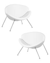 Кресло DOBRIN Набор 2 шт Кресло дизайнерское DOBRIN EMILY, белый винил YP17, хромированная сталь арт. LMO-72-N_CH-M_VS-YP17