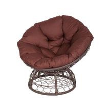 Кресло ЭкоДизайн Кресло ПАПАСАН, цвет плетения коричневый, цвет подушки коричневый арт. ZN-160877