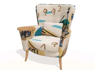 Кресло Fama Кресло со столиком Christie, Natural Wood, ткань 1992 S.6 арт. 434603