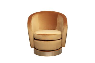 Кресло Garda Decor Кресло Наполи(Napoli) вращающееся, вельвет принт Velv-ORANG+Latt-ORANG 76*76*76см арт. Napoli-Velv-ORANG+ Lattice ORANG