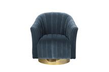 Кресло Garda Decor 48MY-W2588 LTB GO Кресло вращающееся велюр голубой 77*76*83см арт. 48MY-W2588 LTB GO