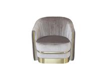 Кресло Garda Decor 87YY-1890-1 BRN Кресло велюровое серо-коричневое 82*91*83см арт. 87YY-1890-1 BRN