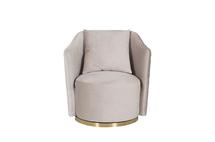 Кресло Garda Decor Кресло Verona вращающееся, велюр бежевый Bel09/золото 70*77*80см арт. VERONA-2K-БЕЖЕВЫЙ-Bel09