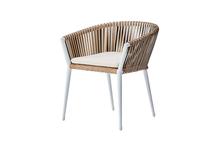 Кресло Garda Decor 39AR-C288-1 Кресло "Муза" белое 63*63*76см, вертикальная оплетка арт. 39AR-C288-1