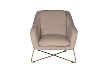 Кресло Garda Decor 101MR-AR2976KRES-BEG/ZOL Кресло велюр бежевый,опоры золото 80*87*75см арт. 101MR-AR2976KRES-BEG/ZOL