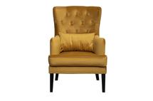 Кресло Garda Decor Кресло Rimini велюр горчичный Colton 022-ORANG 74*84*104см с подушкой арт. RIMINI-1K-ГОРЧИЧНЫЙ Colton 022-ORANG