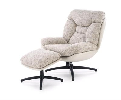 Кресло Halmar Комплект Halmar KRONOS кресло + подставка для ног (бежевый/разноцветный/черный) арт. V-CH-KRONOS-FOT