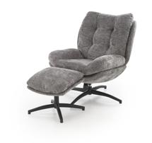 Кресло Halmar Комплект Halmar PESTO кресло + подставка для ног (серый/черный) арт. V-CH-PESTO-FOT-POPIELATY