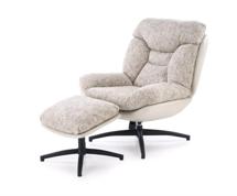 Кресло Halmar Комплект Halmar KRONOS кресло + подставка для ног (бежевый/разноцветный/черный) арт. V-CH-KRONOS-FOT