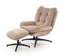 Кресло Halmar Комплект Halmar PESTO кресло + подставка для ног (бежевый/черный) арт. V-CH-PESTO-FOT-BEZOWY