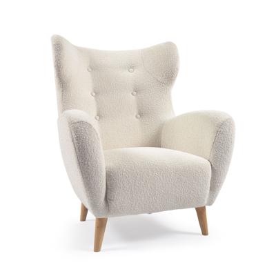 Кресло La Forma (ех Julia Grup) Patio Кресло из белого флиса с ножками из натурального каучука арт. 149224