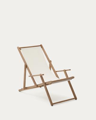 Кресло La Forma (ех Julia Grup) Cкладное кресло Vilara для улицы из акации и текстиля белого цвета арт. 262389