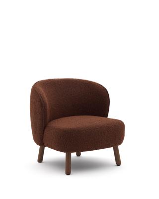 Кресло La Forma (ех Julia Grup) Кресло Ulit из терракотовой ткани букле с ножками из ясеня с отделкой под орех арт. 495518