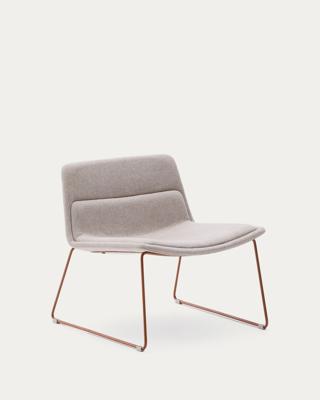 Кресло La Forma (ех Julia Grup) Zahara Стул со стальными ножками полиэстер бежевый арт. 264694